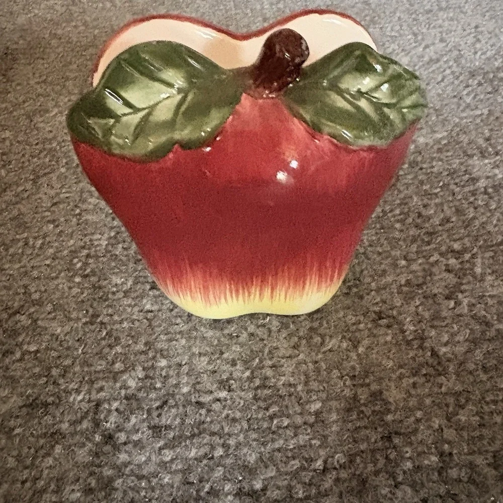 VTG Youngs Apple 3D Figural Tea Set 4pc 1999 Creamer‎ Sugar Napkin Holder